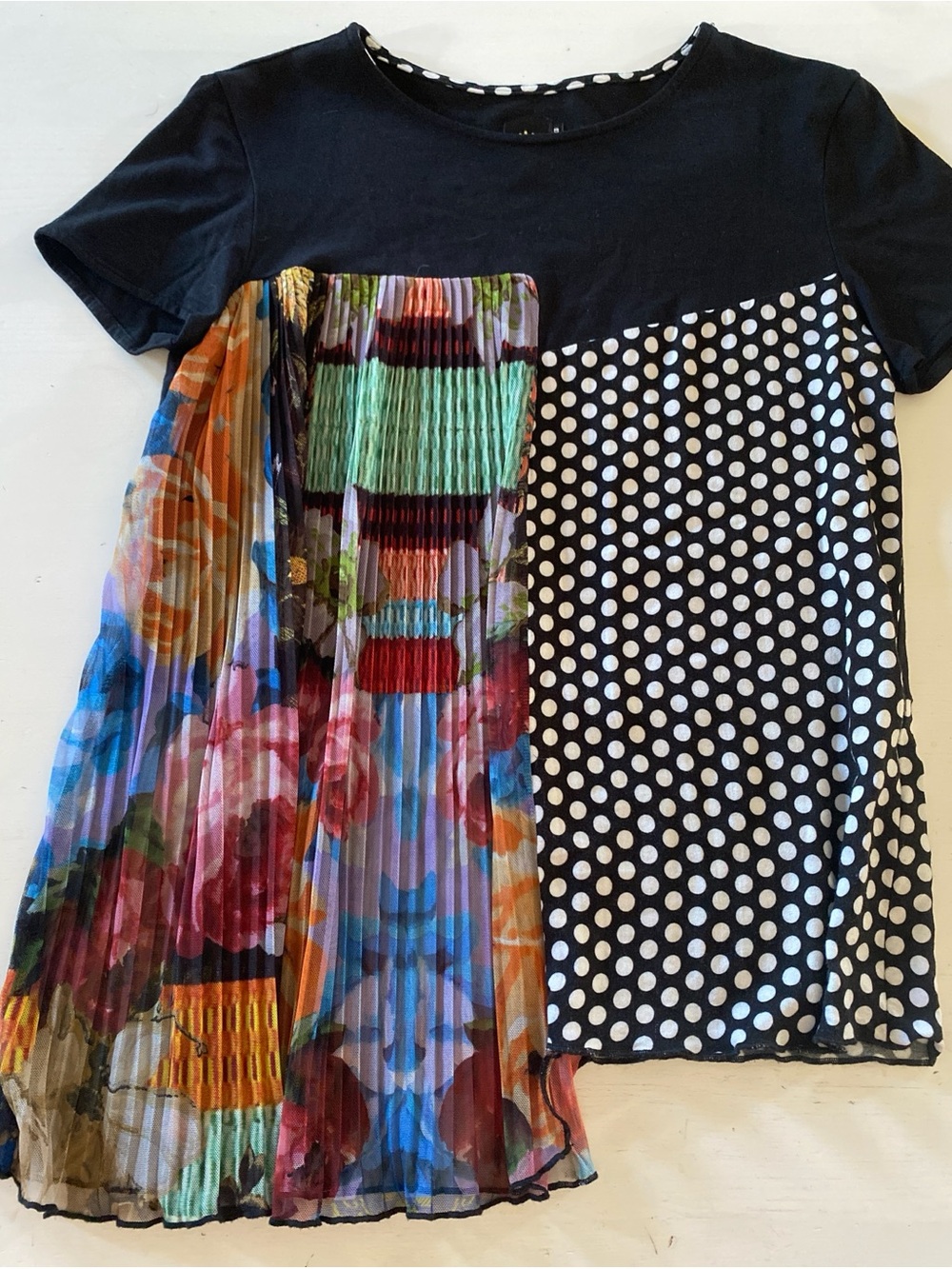 Desigual x Christian Lacroix Florencia T-Shirt Mesh Print Top - Size Small